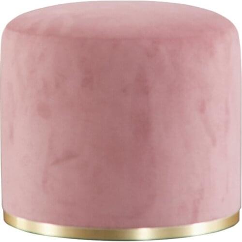 Buy Alfemo Small Round, Puff Fabric, Velvet Pink, Chipboard Skeleton Material Free Fast Shipping From Turkey