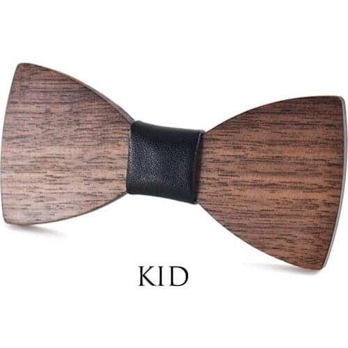 Linbaiway Children Wooden Bow Ties for Baby Boy Solid Bowknot Kids Wood Bow Tie Butterfly for Party Shirts Clothes Bowties