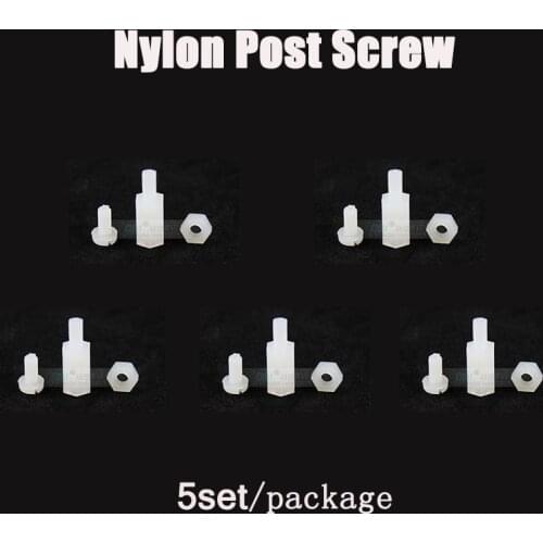 M./-5pcs/Nylon Post Screw 3*6/3*8/3*10/3*12mm/Flight control sub-board installation / hexagonal nylon screw post