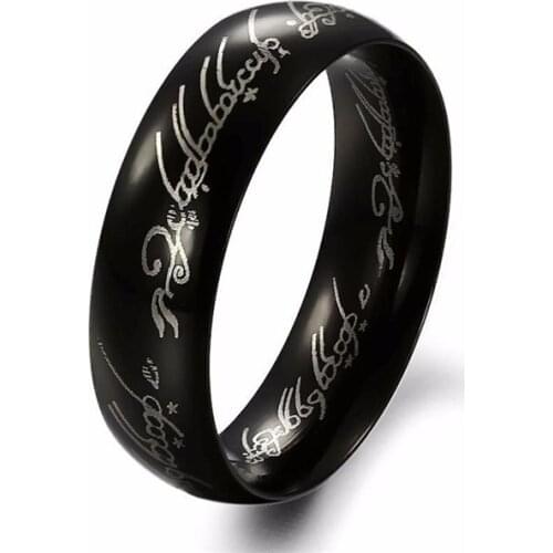 MOREDEAR Midi Ring Tungsten One Ring of Power Black Ring Lovers Women and Men Fashion Jewelry Wholesale Free Drop ship