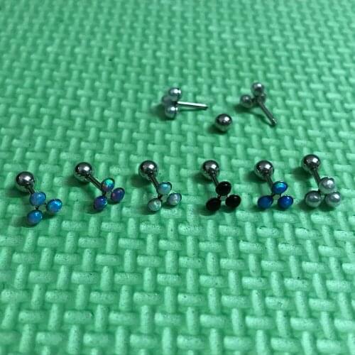 Newest 316L Surgical Steel 18G 1.0mm Opal Pearl Tragus Daith Conch Cartilage Earring Piercing Body Jewelry