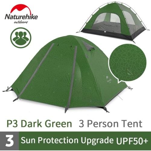 Naturehike New Ultralight P Series Tent 2-4 Persons Hiking Tent Outdoor Camping Beach Tent Anti-UV UPF50+ Aluminum Pole Tent