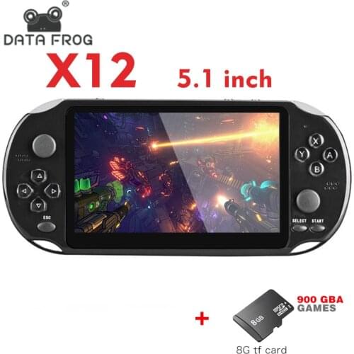 DataFrog X12 Portable Handheld Video Game Console 3200+ Games 5 inch Double Rocker Handheld Game Console Support TV Output