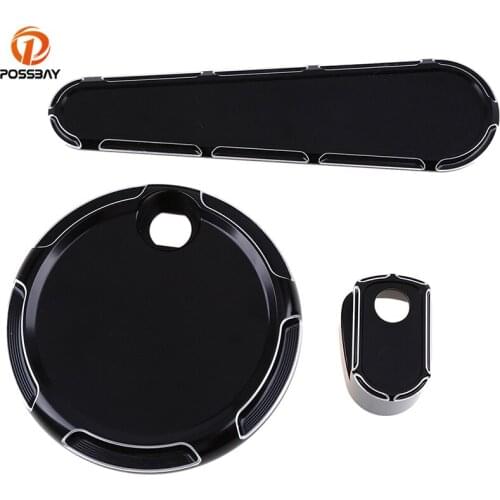 POSSBAY Motorcycle Fuel Door Ignition Switch Dash Insert Cap Cover Scooter Accessories for Harley Touring 2014 2015 2016 2017