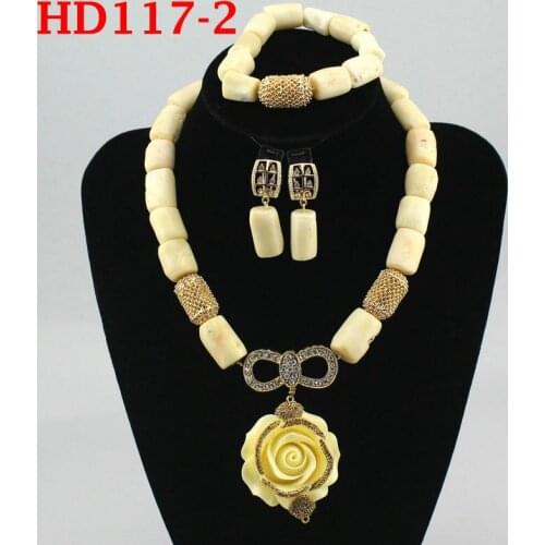 Superior Real Coral Beads African Jewelry Sets for Women Indian Beaded Jewelry Set Nigerian Coral Necklace sets HD117-1