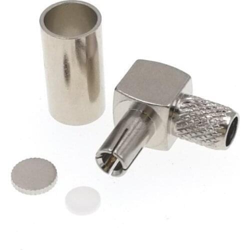 TS9 Right Angle Male Crimp RF Connector For RG58 LMR195 Cable 1PCS