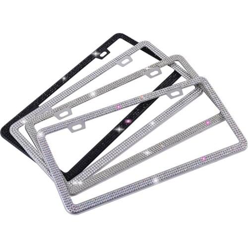 American License Plate Frame Rhinestone License Plate Frame Diamond-studded Auto Parts Stainless Steel License Plate Frame