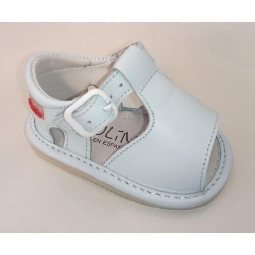 Sandals for baby blue leather light blue, of Gateaflex of Piulín