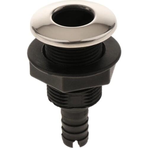 Through Hull Marine Boat Black ABS Plastic Hose Thru Hull Pump Black