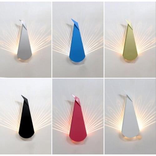 Modern Home Led Wall Lamp Creative Iron Art Dining Room Bedroom Bedside Wall Sconce Stairs Peacock Loft Bathroom Light Fixtures
