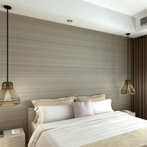 Wellyu Dark gray non - woven wallpaper simple plain thin striped wallpaper bedroom sofa background wallpaper solid color