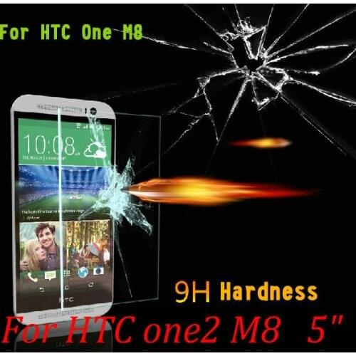 Tempered Glass film For HTC ONE M8 /(M8s/M8t/M8w/M8d/One 2 ONE+) tempered Glass 9H Screen Protector Film for HTC One 2 M8 5"