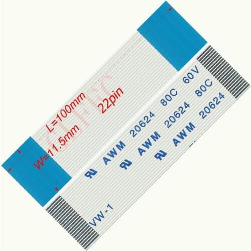 0.5pitch 14~22pin 280~690mm A-type Flexible Flat Cable FFC awm 20624 ROHS for TTL LCD DVD Computer