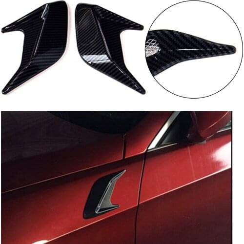1Pair Carbon Fibre Car Shark Gills Emulation Vent Side Air Inlet Hood Decoration Auto Modification Accessories
