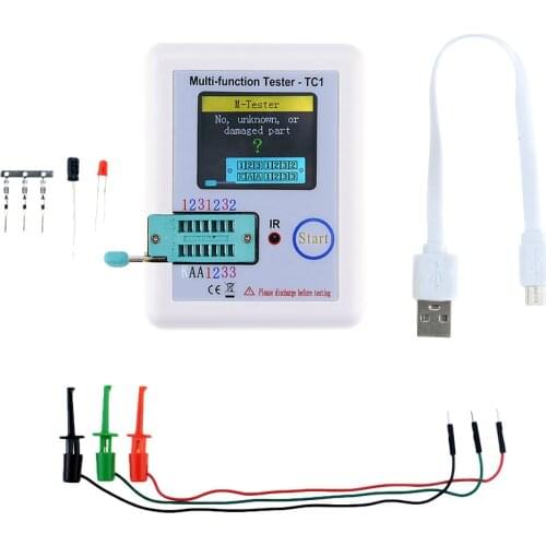 1PCS LCR-TC1 1.8" Display Multifunctional TFT LCD Display Multi-meter Transistor Tester Diode Triode Capacitor Resistor Test