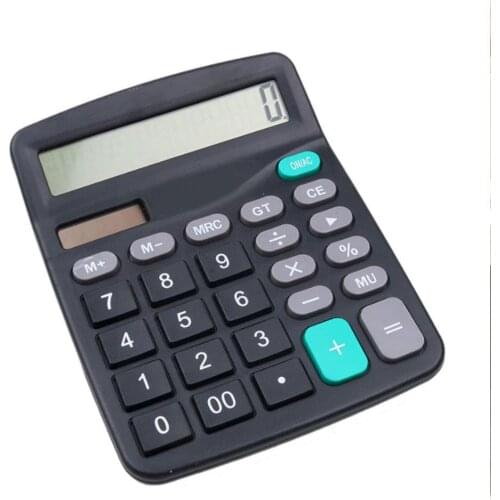 1 Pc the New Exquisite Battery or Solar 2 in 1 Powered Office Electronic Button Calculator Digit Tool Commercial Big 12 Por U7I3