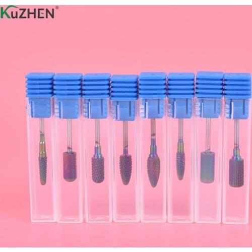 1pc Drill Bits For Electric Drill Manicure Machine Accessory Rainbow Tungsten Carbide Ceramic Milling Cutter Nail Files