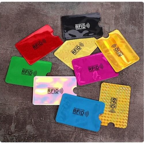 10Pcs Color Anti-Scan RFID Card Sleeves Credit Bank Card Anti-magnetic Protector Aluminum Foil Portable Bank Card Holder