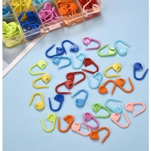 100pcs Mini Knitting Crochet Locking Plastic Stitch Markers Mix Color Crochet Latch Knitting Tools Needle Clip Hooks Sewing Tool