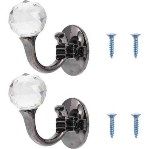 2pcs Zinc Alloy Crystal Curtain Holdback Hanger Wall Tie Backs Hooks Holder Curtain Tie Back Wall Hooks Home Decoration