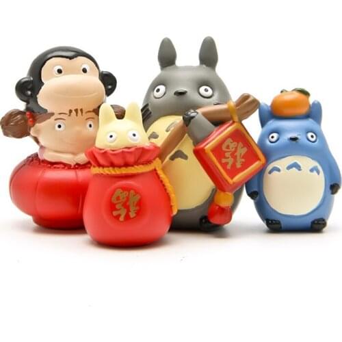 4Pcs/set 3-4cm DIY Year of Monkey My Neighbor Totoro Lucky Bag Kumquat Mei Action Figures