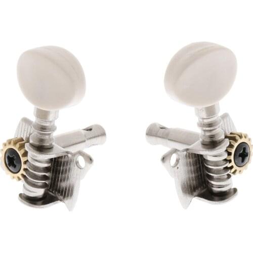 4 Pieces Metal Ukulele Uke String Tuning Keys Open-gear 2L2R Musical Instrument Parts Silver