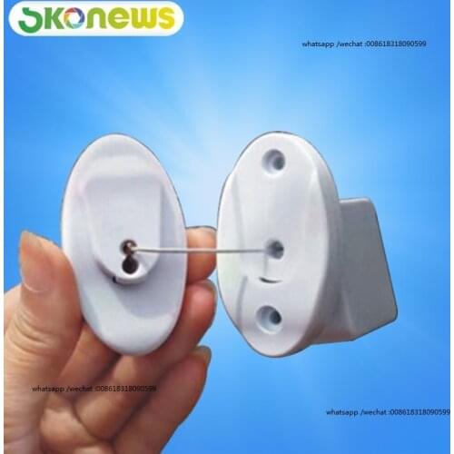 50pcs mobile phone security stand dummy phone anti theft display holder black white square oval retractable pull wire box