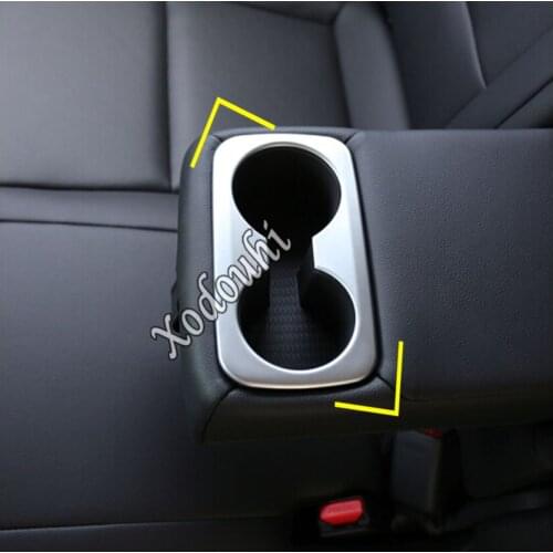 Car Sticker Cover Trim ABS Chrome Rear Center Cup Holder Gear Box Frame Armrest Handrail 1pcs For Kia Sportage KX5 2019 2020