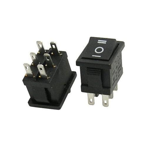 Free shiipping!2 Pcs 6 Pin on-off-on DPDT Panel Mount Boat Rocker Switches 250V/6A 125V/10A AC