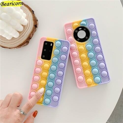 Pop Phone Case For Huawei Honor 8X 9X 10i 20 20i 20e 30i 30s View 10 30 40 V10 V30 Pro V40 Lite Play 3 4 Bubble Fidget Toy Cover