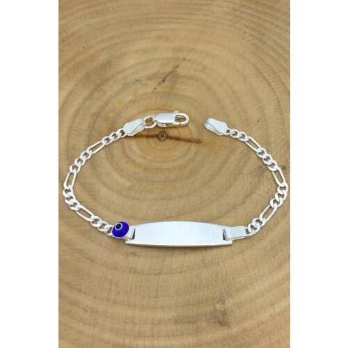 Child Bracelet Evil Eye Beads 925 Silver Imprint Wristband