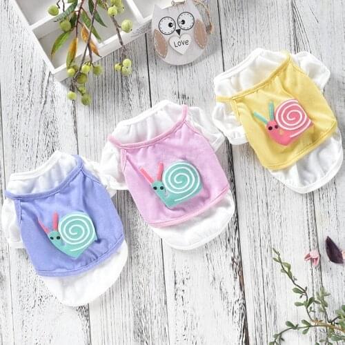 Cute Snails T-shirt for dog Cooling Summer Pet Outfit Clothing For Puppies Cat Wholesale XS XXL Pomeranian Bull Terrrier Toys