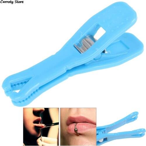 Piercing Needle Slot Sterile Blue Piercing Clip Tattoo Tool 1pc Temporary Tattoo Body Piercing Needle Slot Clip Disposable Body