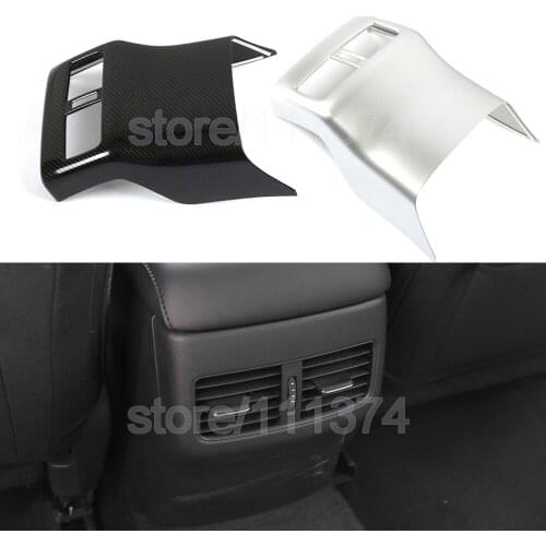 Chrome Rear Armrest Outlet Panel Cover For Mazda 3 Axela 2020 Carbon Look Protection Frame Trim Accssories Styling Decoration