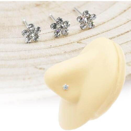 20pcs/lot 925 sterling silver Flower Nose ring and girls earrings nose stud Sexy Lady Piercing Body jewelry