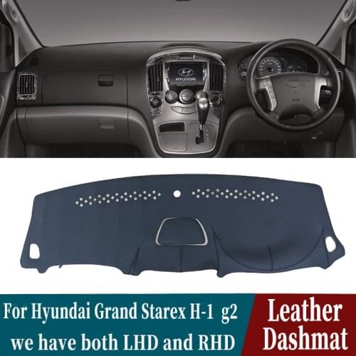 Leather Dashmat Dashboard Cover Pad Dash Mat Carpet Car-Styling accessories For Hyundai Grand Starex H-1 G2 2008 2009 2018 2020