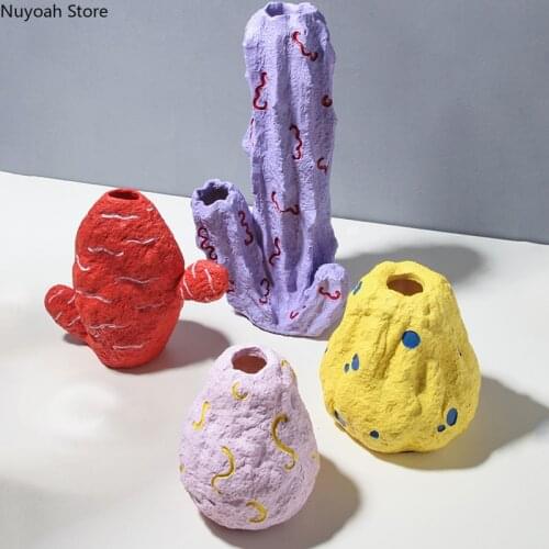 Creative Vase Decoration Living Room Flower Arrangement Dried Flower Accessories Color Vase Decoration/modern Home Decoration