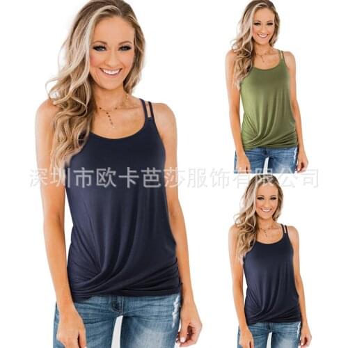 Summer T Shirt Women 2021 New Leisure Simple Condole Belt Vest Unlined Upper Garment 2021 Harajuku Tshirt OKBS053