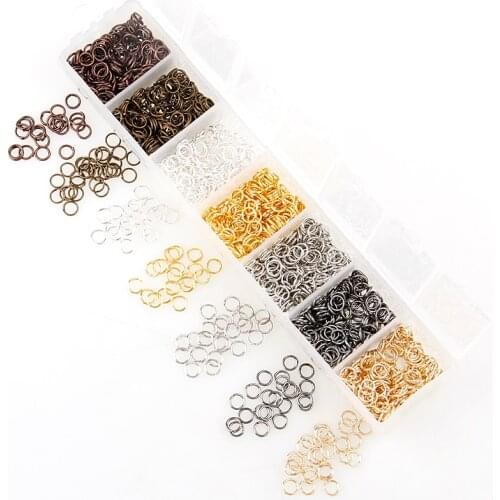 Fashion Box Mixed Color 3/4/5/6/7/8/10mm Tone Metal Open Jump Rings Necklace With Close Tool Ring DIY Jewelry Making
