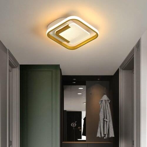 2021 New Led Aisle Ceiling Lights Lighting For Room Modern Atmospheric Household Minimalist Black Gold Lustre Bedroom Lamps
