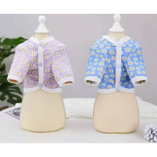 New Small Dog Daisy Cardigan Pet Teddy Bear Clothes For Dogs Bichon Pomeranian Schnauzer Yorkshire Costume Teacup Puppy Clothing