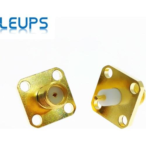 100PCS SMA Female Panel Mount 4 Holes Flange Deck Solder RF Connector