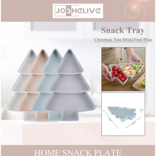 Creative Christmas Tree Shape Candy Snacks Nuts Seeds Dry Fruits Plastic Plates Dishes Bowl Breakfast Tray Home Kitchen Supplies