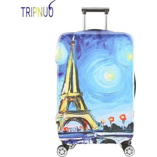 TRIPNUO Paris Tower Thickest Elastic Luggage Cover Zipper Suit For 18-32 inch Trunk Case Travel Suitcase Protective Covers