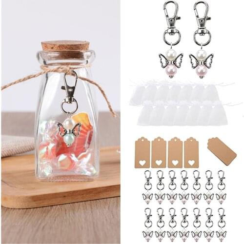 Christening Guardian Angel Key Chain Pendant For Baby Shower Birthday Wedding Souvenir Banquet Small Party Favors Gift Drop Ship