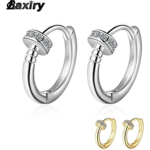 Luxury Crystals Huggie Earrings 925 Sterling Silver Fashion Jewelry Original Designer Gold Hoop Earring For Women 2021 Trend