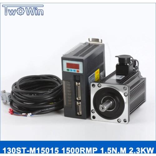 2.3KW AC Servo Motor 130ST-M15015 15N.M 2500rpm 130ST AC Motor+Single Phase Motor Driver+3M Cable