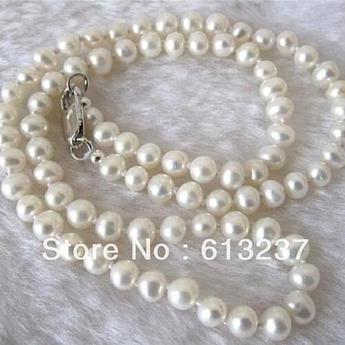 Charms white akoya cultured freshwater round pearl 7-8mm beads diy necklace making 18 inch AA GE4027 pearl jewelry making