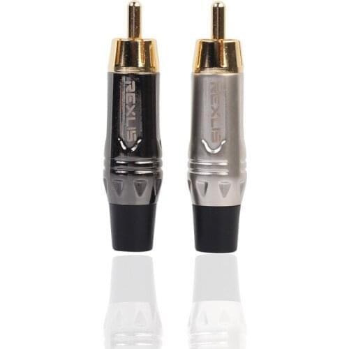 RCA Male DIY Welding Lotus Plug Zinc Alloy Shell Gun Gray Gold-plated Audio Cable, Coaxial Cable, Video Cable New