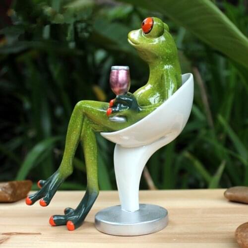 [Modern] Home Decoration Accessories Bizarre Spoof Frog Ornaments Statue Sculpture Resin Frog Home Table Desktop Decor